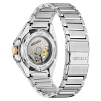 Dos de montre Citizen, mécanisme visible, acier inoxydable, verre saphir