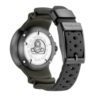 Montre Citizen, dos, montre de plongée, Eco-Drive, acier, noir, bracelet caoutchouc, 300m, centre de service