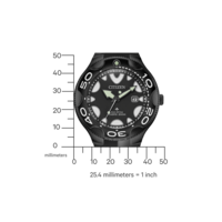 Montre Citizen noire avec marquages blancs, Eco-Drive et fond noir.