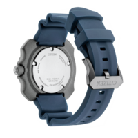 Dos de montre Citizen, titane, bracelet bleu, Eco-Drive, montre de plongée, résistant magnétique